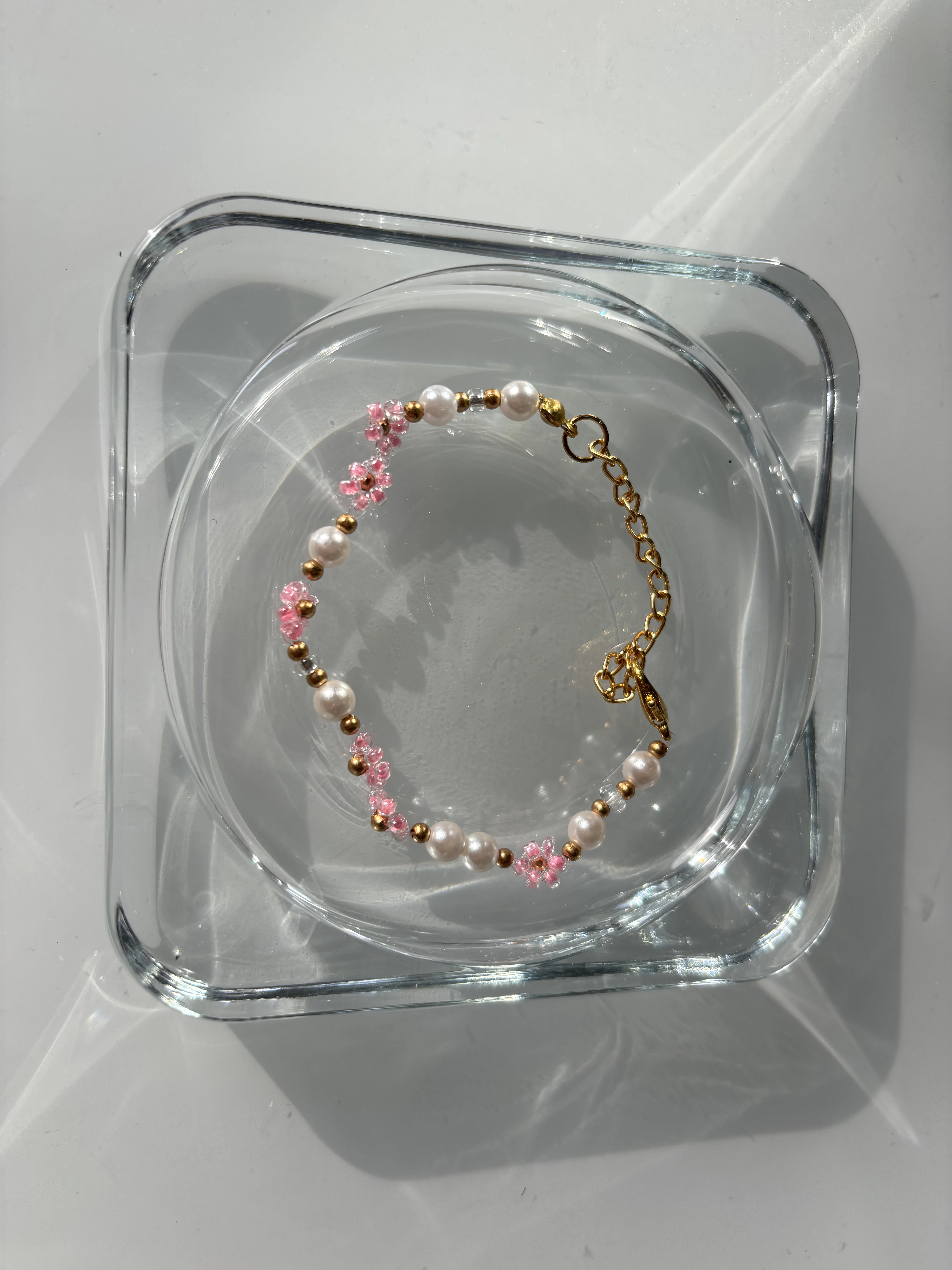PINK FUCHSIA FLORAL BRACELET 