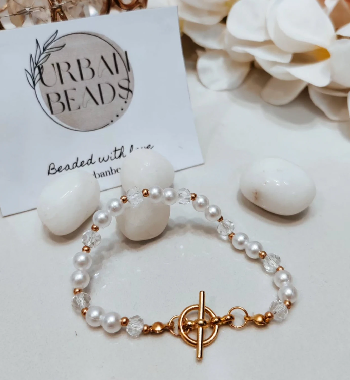 GOLDEN LOCK PEARL BRACELET