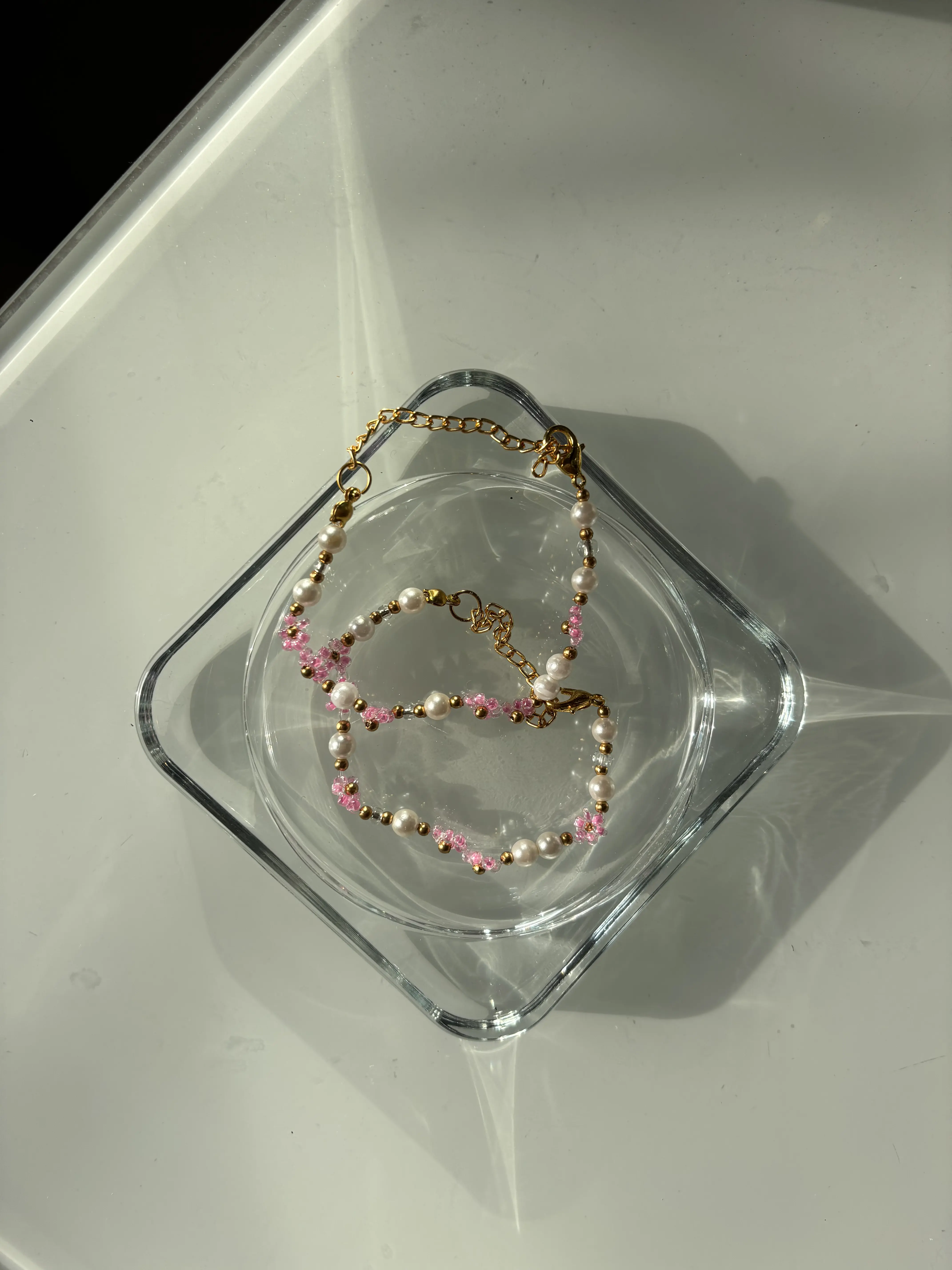PINK FUCHSIA FLORAL BRACELET 